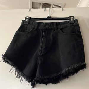 Black jean shorts